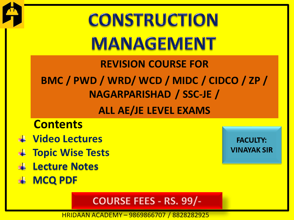 Construction Management | Revision Course