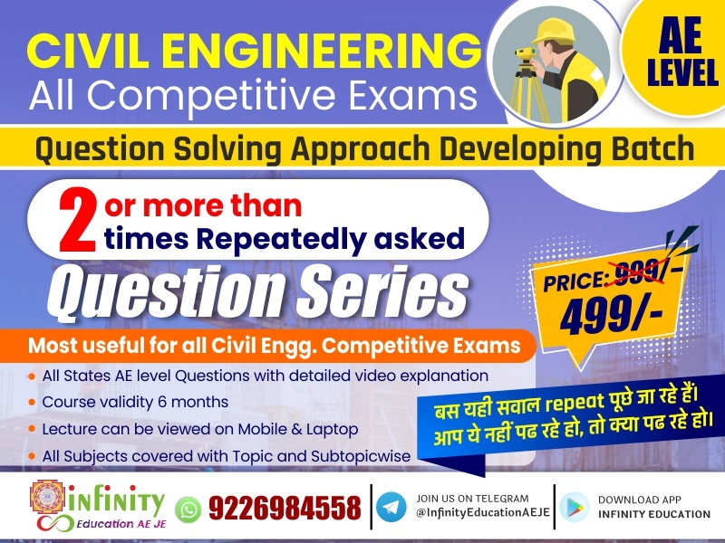 CIVIL AE more than 2 times repeatedly asked Question Solution Online Batch