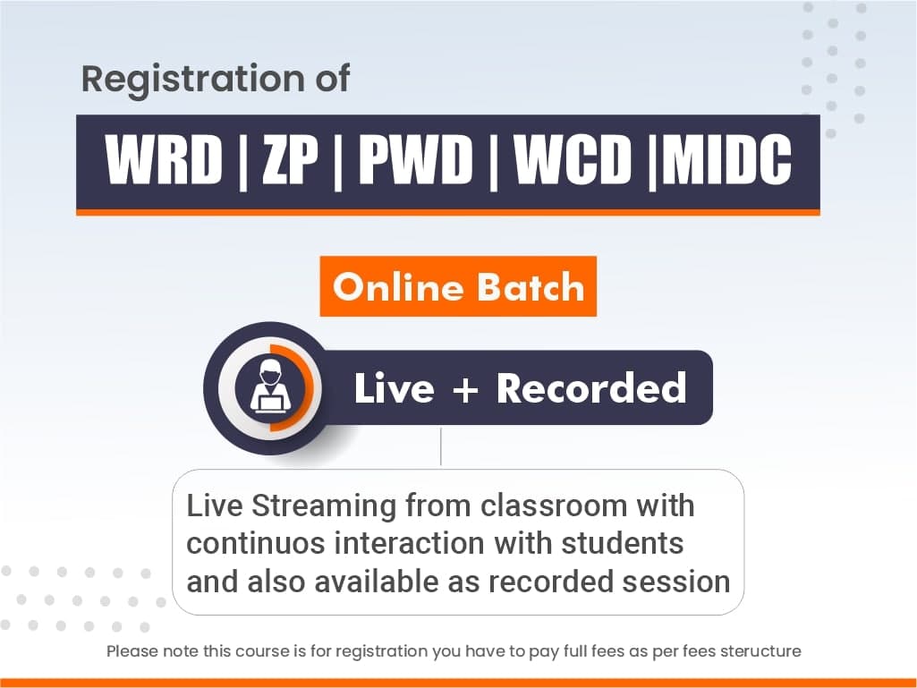WRD | ZP | PWD | WCD | MIDC Online Batch [Live + Recorded]