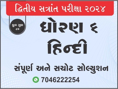 ધો. 6 હિન્દી દ્વિતીય સત્રાંત પરીક્ષા 2024 પ્રશ્નપત્રનું સોલ્યુશન471964