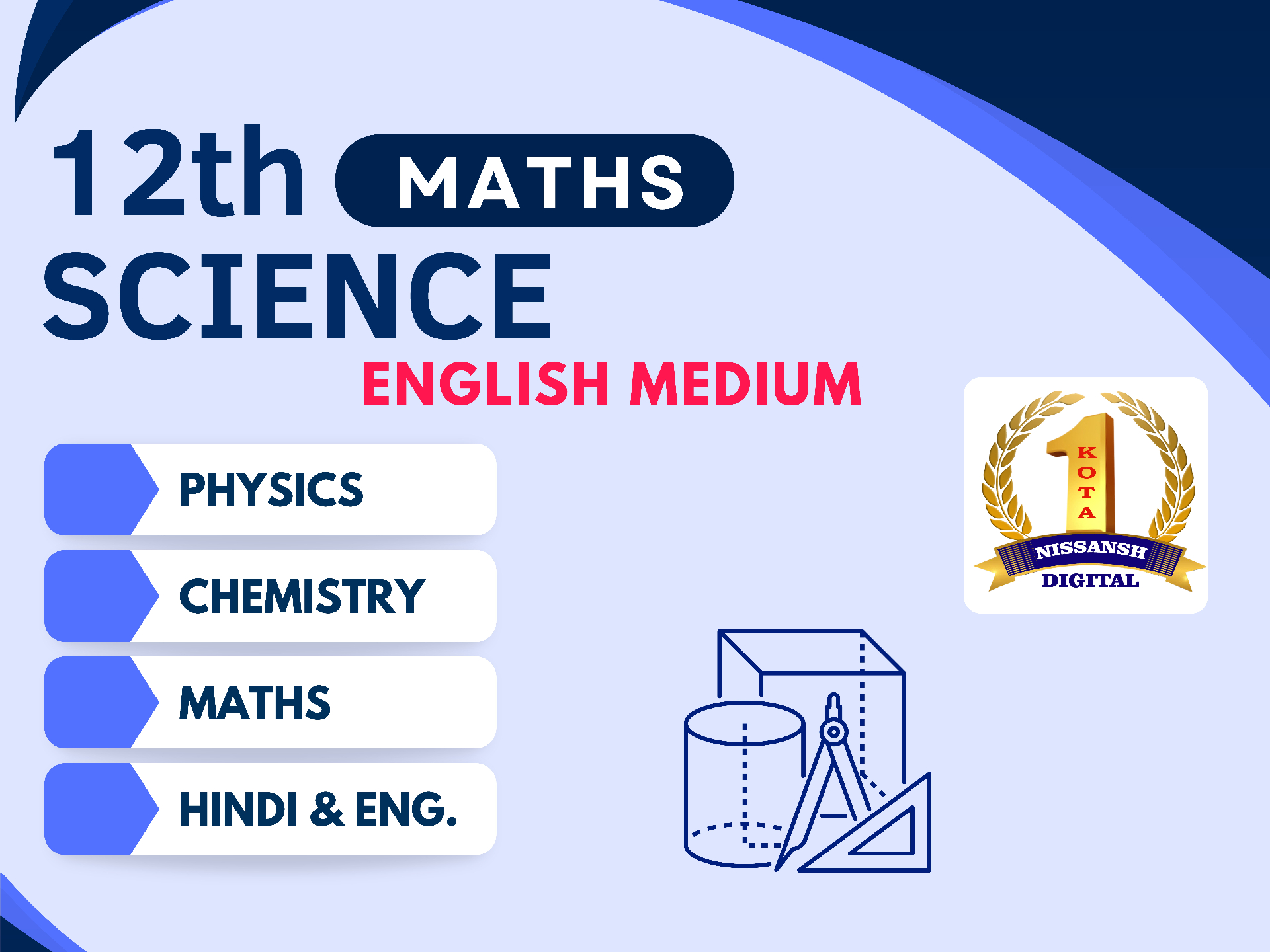 12th Science English Medium (CBSE) (PHY. CHEM. MATHS, ENG. HINDI)