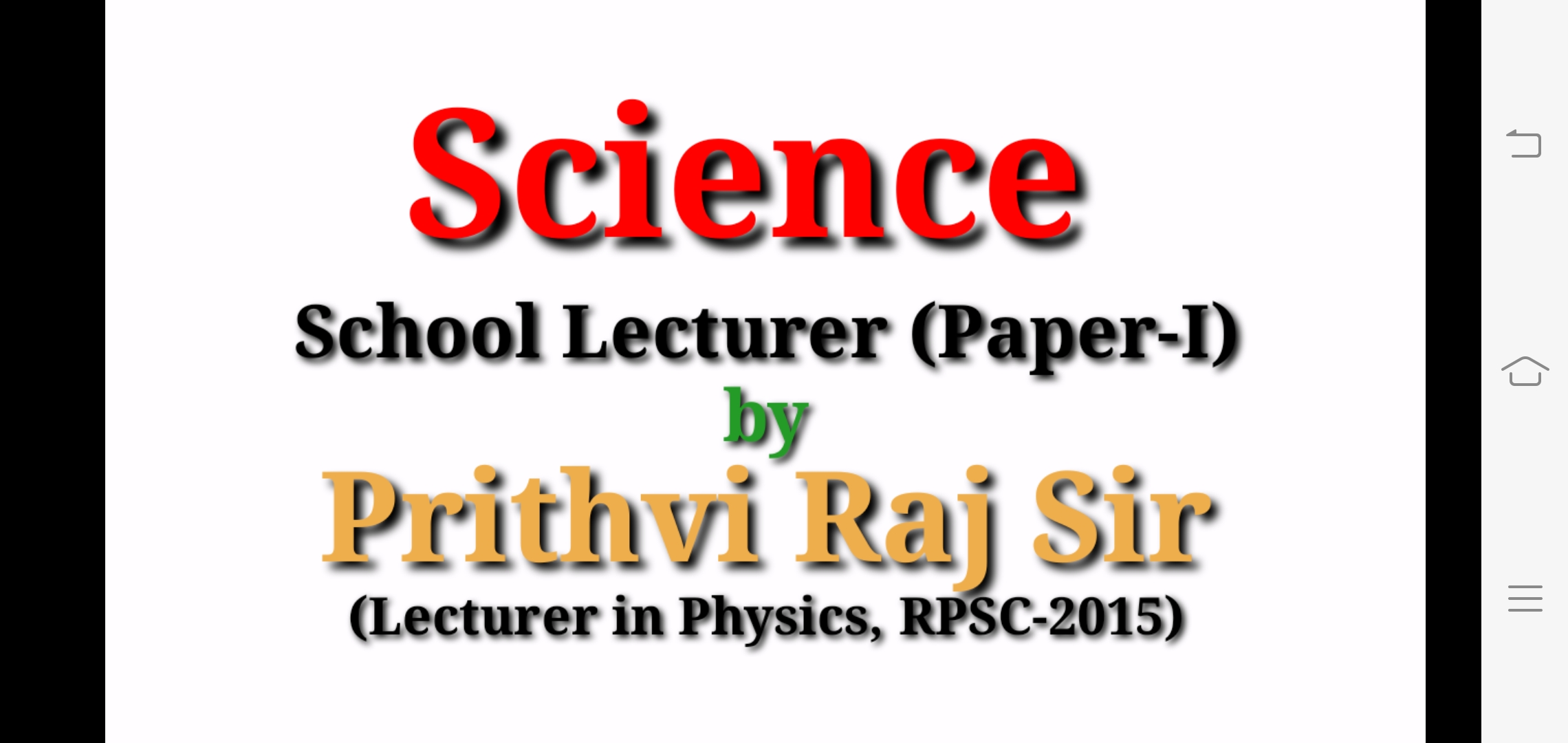 Science ( School Lecturer Paper-I) 168709