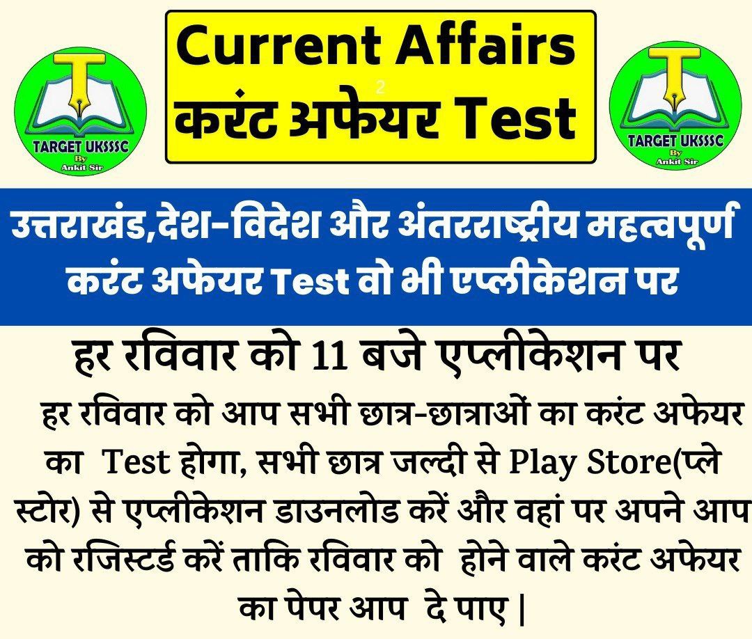 करंट अफेयर ( Current Affairs ) Series-2023