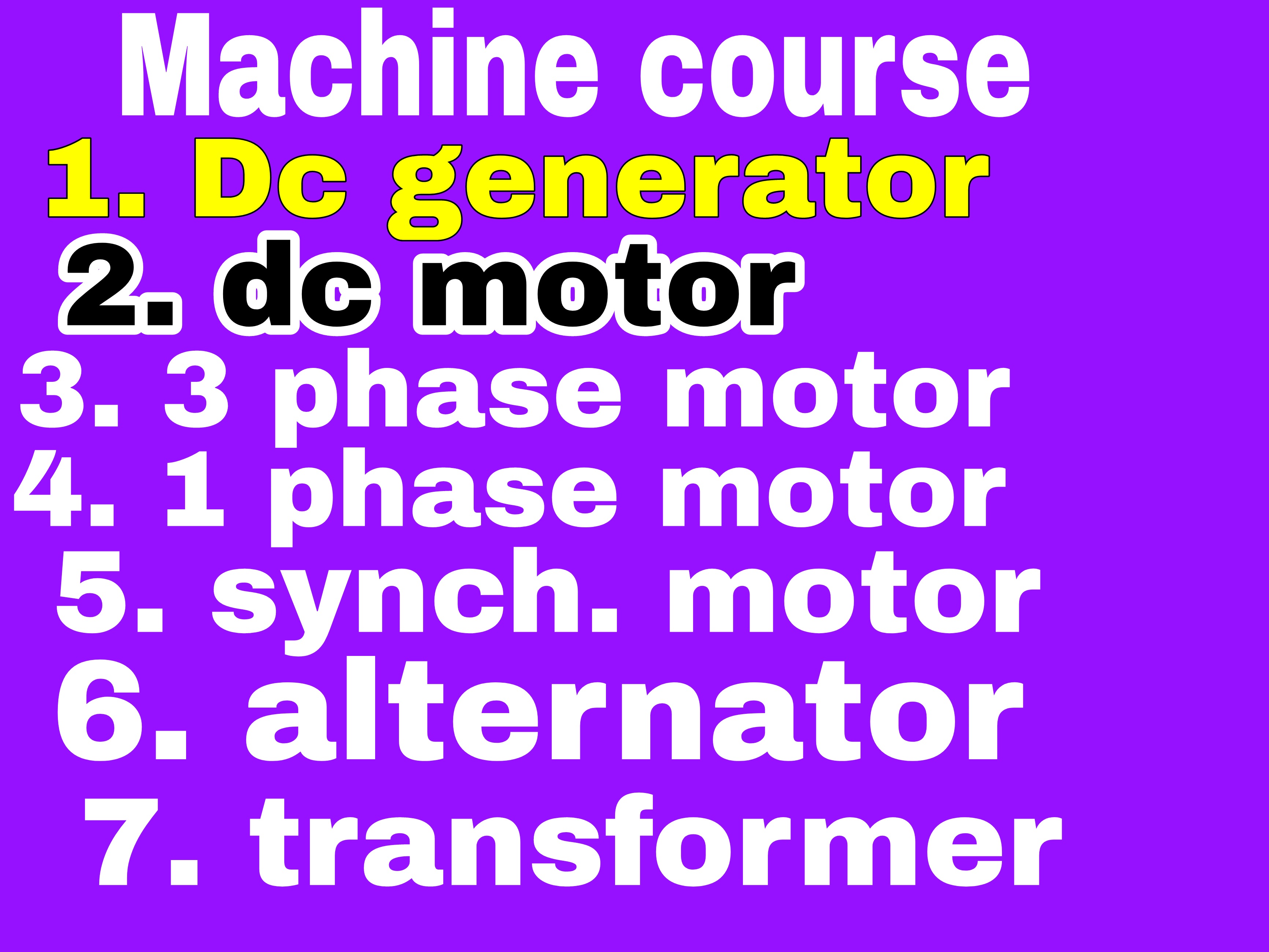 Machine special course (Electrician Theory)