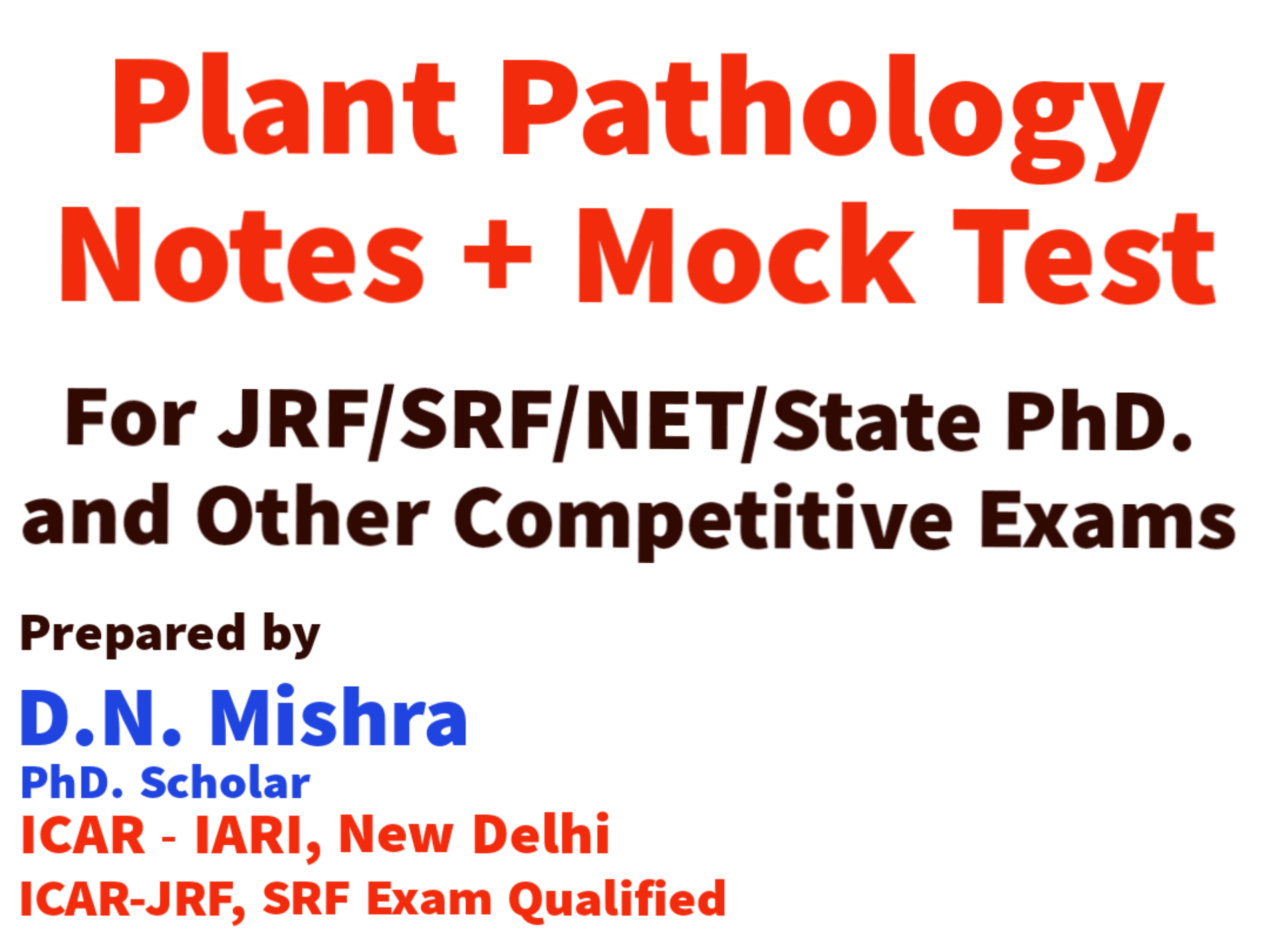 Pathology ( Test + Notes) According to New ICAR-ASRB Pattern