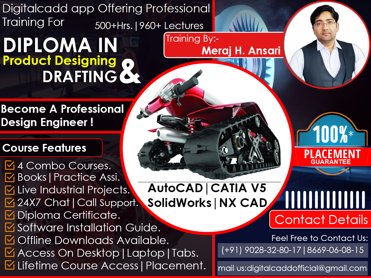 Diploma in Product Designing & Drafting | AutoCAD | CATIA